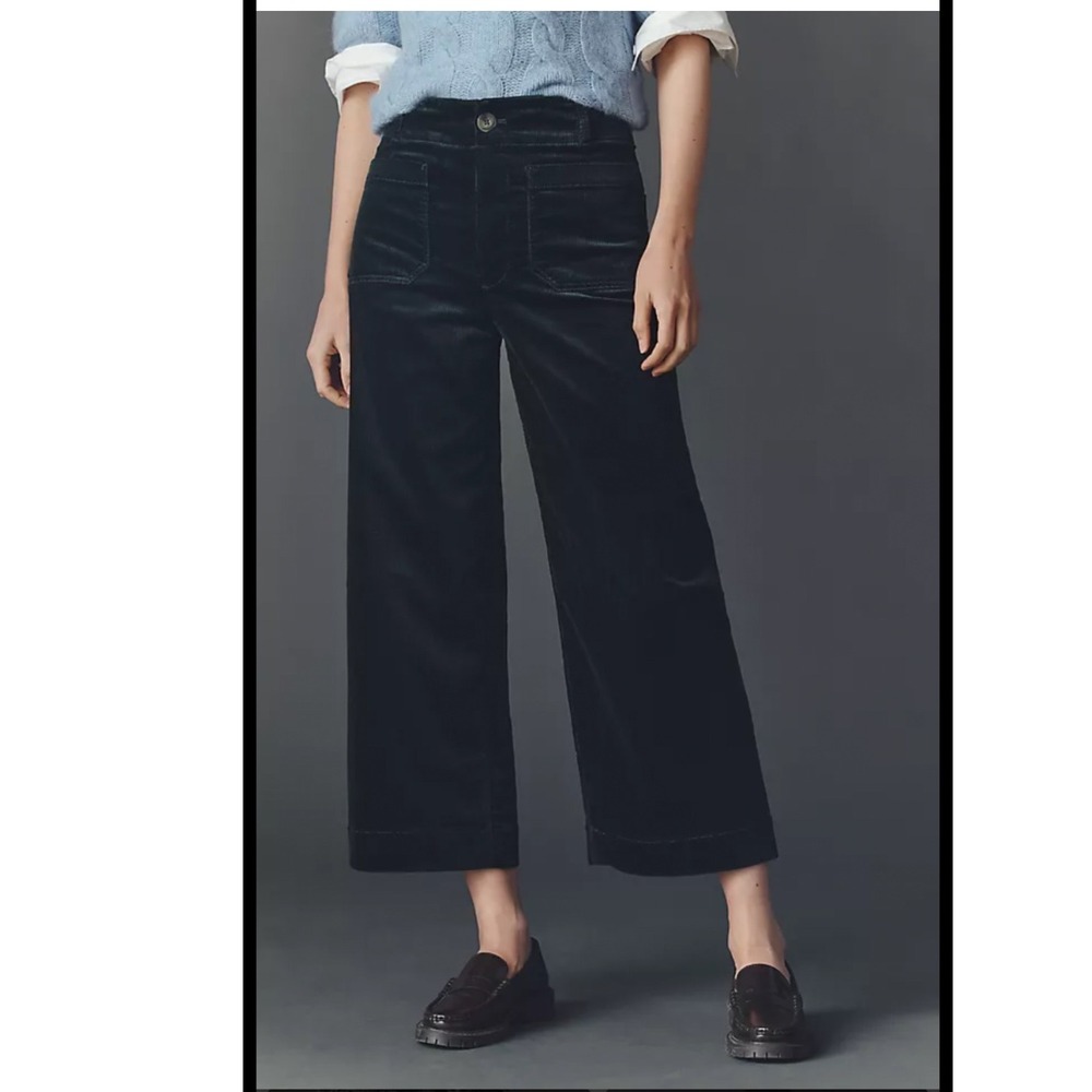 Maeve by Anthropologie The Colette Corduroy Wide Leg Cropped Pants Size 23‎